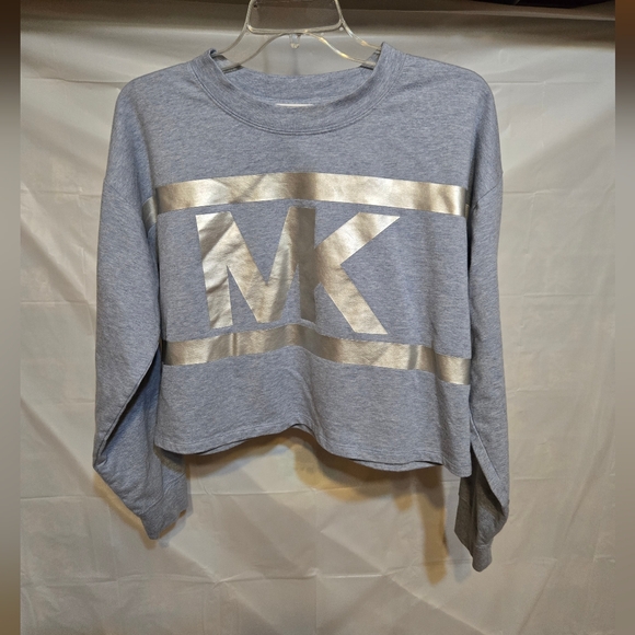 MICHAEL Michael Kors Tops - Michael Kors Heathered Blue Cropped Sweatshirt